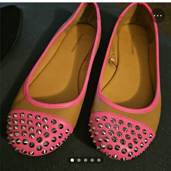 Faded Glory Shoes - Faded Glory Pink and Brown Studded Loafers
